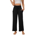thumbnail image 1 of HEARTNICE Womens Pajama Pants, Soft Lounge Pants Lightweight High Waisted Drawstring Sleepwear,(Black,XL), 1 of 5