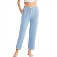 thumbnail image 1 of HEARTNICE Womens Pajama Pants, Soft Lounge Sleep Pants with Pockets Long Modal Pj Bottoms (LIGHT BLUE, XL), 1 of 7