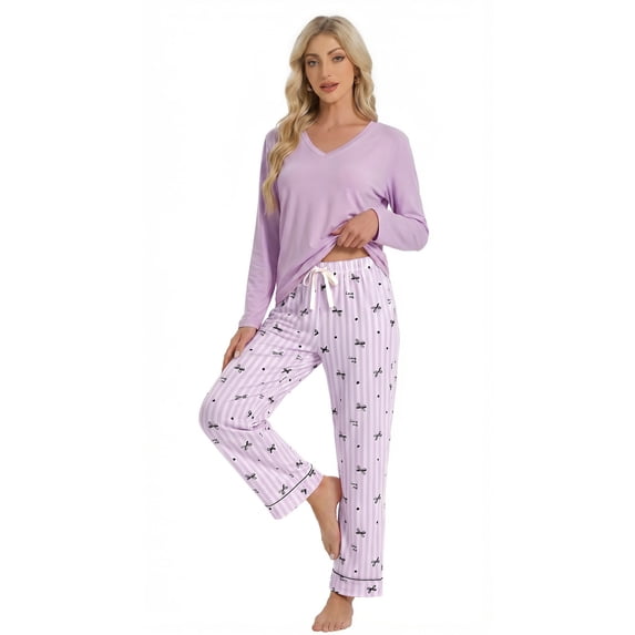 HEARTNICE Womens Pajama Sets, Pullover Soft Loungewear Long Sleeve Pjs Sets
