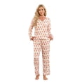 thumbnail image 1 of HEARTNICE Womens Pajama Sets Y2K Print, Long Sleeve Button-Down Pajamas Set for Women Soft Knit Loungewear(ORANGE MONKEY PRINT, XL), 1 of 7