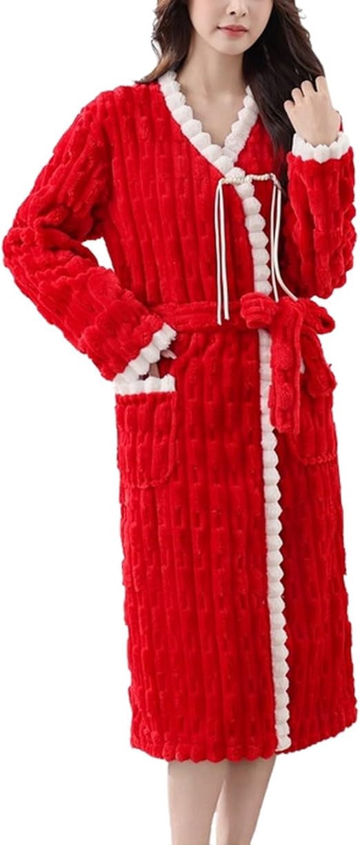 Fluffy Buttoned Robe HEARTNICE Womens Plush Robe, Lightweight Fluffy Bathrobe Button Warm ...