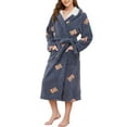 HEARTNICE Womens Plush Robes with Hood, Soft Cute Warm Fleece Bathrobe