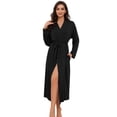 thumbnail image 1 of HEARTNICE Womens Robes, Soft Full Length Knit Kimono Bathrobe Lightweight Sleepwear,(Black,M), 1 of 5