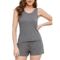 thumbnail image 1 of HEARTNICE Womens Shorts Pajama Set, Ribbed Knit Tank Top and Shorts Pj Lounge Sets Sleepwear, 1 of 6