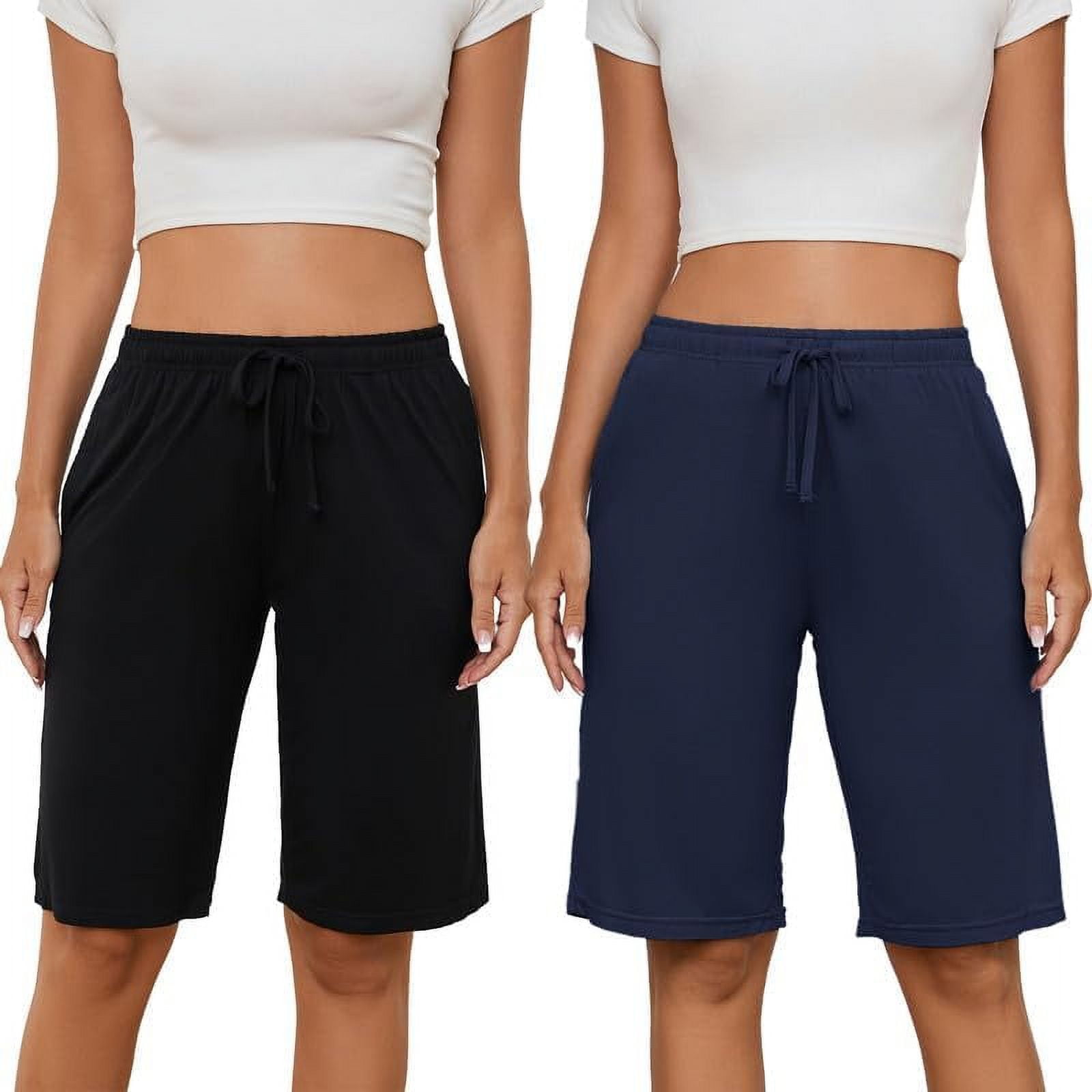 HEARTNICE Womens Soft Pajama Shorts Lounge Bermuda Shorts Casual Knee ...