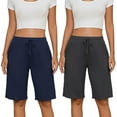 thumbnail image 1 of HEARTNICE Womens Soft Pajama Shorts Lounge Bermuda Shorts Casual Knee-Length Sleep Shorts(Navy+Dark Grey, X-Large), 1 of 6