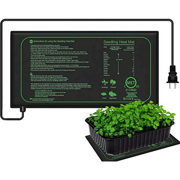 Gardens Alive! Seed Starting Heat Mat | Square Shape | Indoor Use | 10x20  Inches | Speeds Germination | Easy to Use | Fits Standard Trays