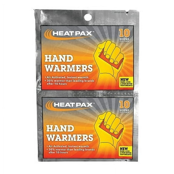 HEAT PAX Hand and Foot Warmer, Hand Warmer, 6.1 in L x 4.84 in W, Orange Woven Pack Inside Metallic Film | Bundle of 2 Packs