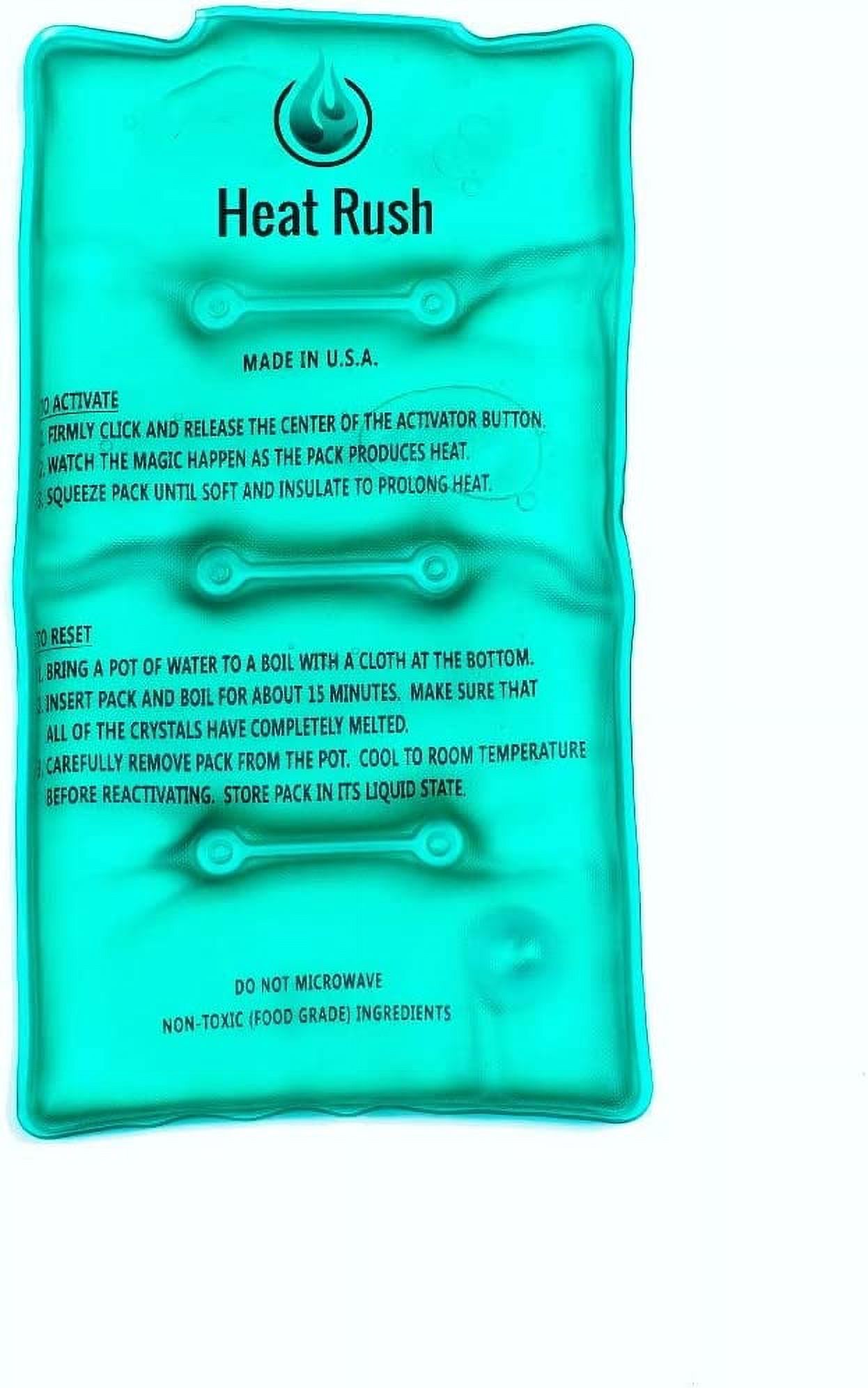 HEAT RUSH Instant Reusable and Portable Heat Pack 5 X 9 Reusable Heat Pack for Arms, Legs