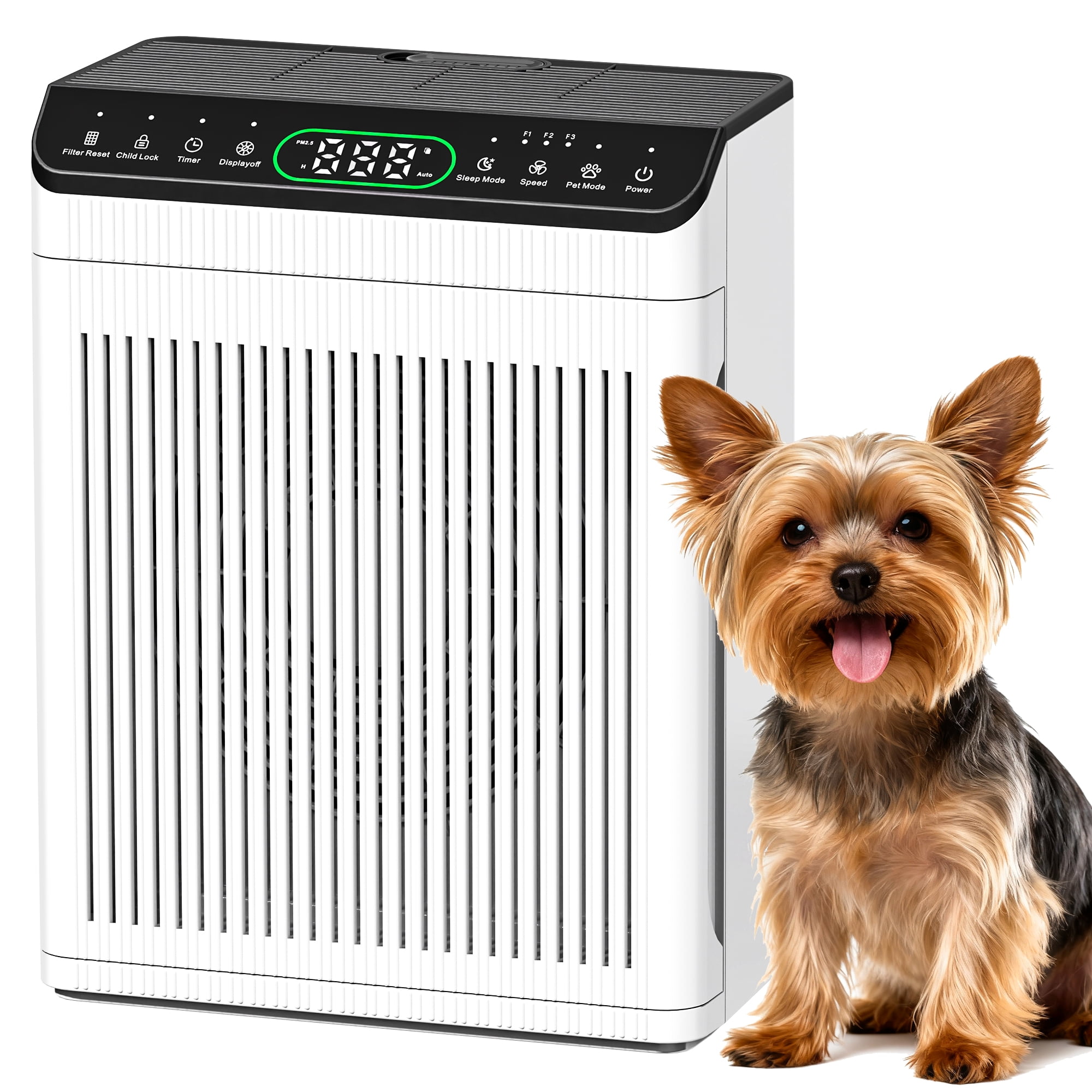 HEATDAZ Air Purifiers with Washable Pre-Filters, Air Purifier up to 2200sq.ft for Home, Bedroom Air Purify with PM 2.5 Display Air Quality Sensor