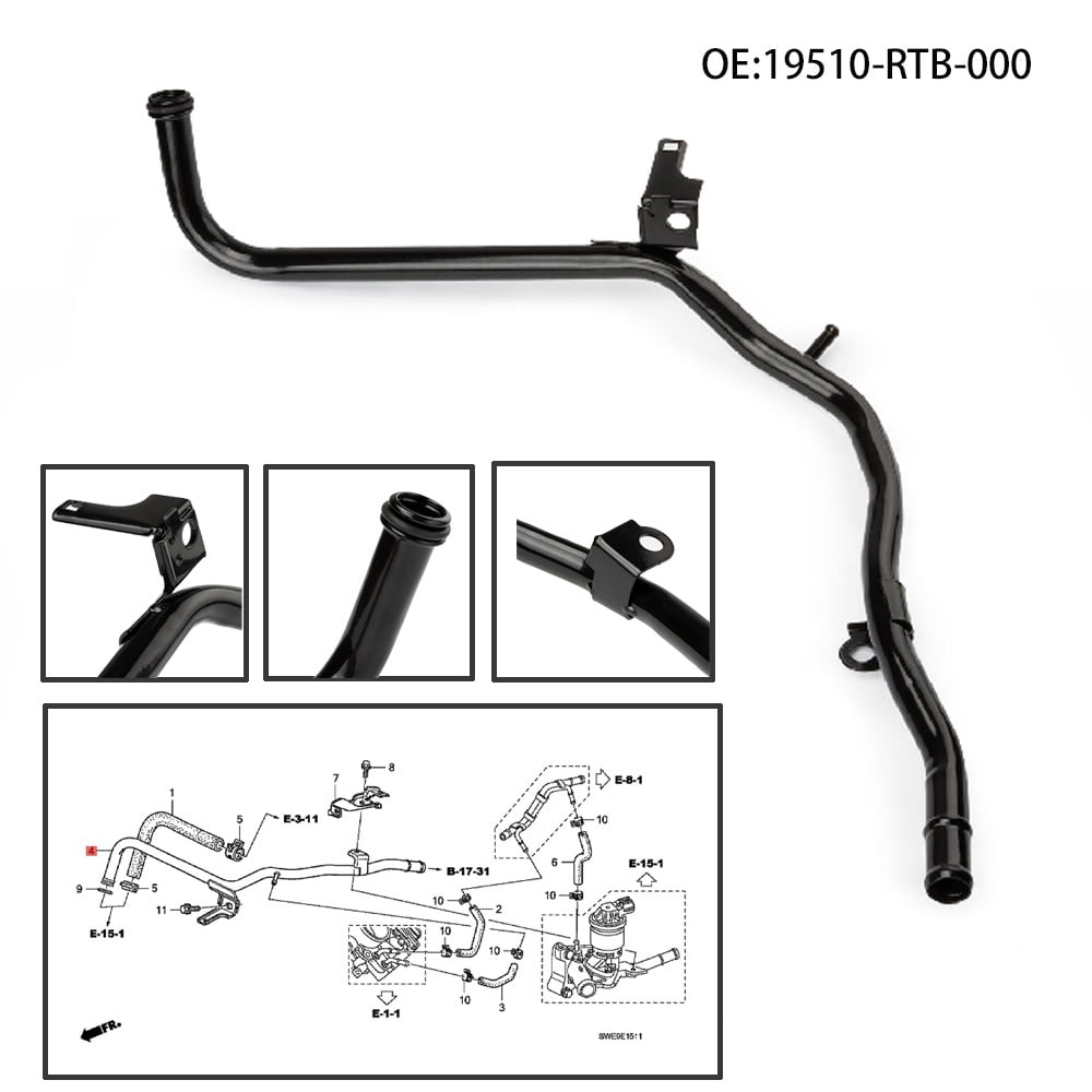 HEATER PIPE 19510RTB000 FOR HONDA CRV EX LX 20072009
