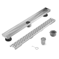 thumbnail image 1 of HEATGENE 36 Inches Linear Shower Drain Brushed - Rectangular Bathroom Shower Floor Drain - Adjustable Leveling Feet - Removable Decorative Cover - cUPC Certified, 1 of 7