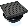 thumbnail image 1 of HEATGENE 4-Inches Square Shower Drain with Flat Cover, Stainless Steel Shower Floor Drain with Removable Square Pattern Grate, Floor Shower Drain with Hair Strainer, Matte Black, 1 of 8