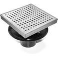 thumbnail image 1 of HEATGENE 6-Inches Square Shower Drain with Flat Cover, Stainless Steel Shower Floor Drain with Removable Square Pattern Grate, Floor Shower Drain with Hair Strainer, Brushed, 1 of 7