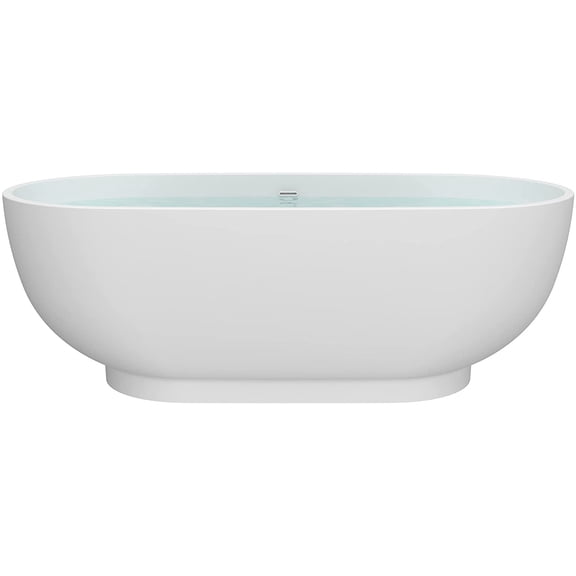 HEATGENE 70 Inches Acrylic Freestanding Large Bathtub Modern Bathtub Contemporary Soaking Tub Easy to Install UPC Certified Drain & Overflow Assembly Included