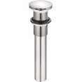 thumbnail image 1 of HEATGENE Bathroom Sink Drain Brushed, Pop Up Drain without Overflow, Pop Up Drain Stopper for Bathroom Sink, Bathroom Sink Drain Stopper Pop Up, Fits 1-1/2" Opening with a 1-1/4" Tailpiece, 1 of 7