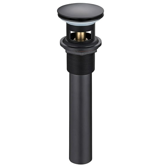 HEATGENE Bathroom Sink Drain Matte Black, Pop Up Drain Stopper for Bathroom Sink, Bathroom Sink Drain Stopper Pop Up, Pop Up Drain with Overflow, Fits 1-1/2" Opening with a 1-1/4" Tailpiece