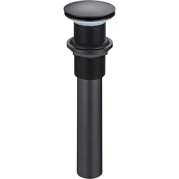 HEATGENE Bathroom Sink Drain Matte Black, Pop Up Drain without Overflow, Pop Up Drain Stopper for Bathroom Sink, Bathroom Sink Drain Stopper Pop Up, Fits 1-1/2" Opening with a 1-1/4" Tailpiece