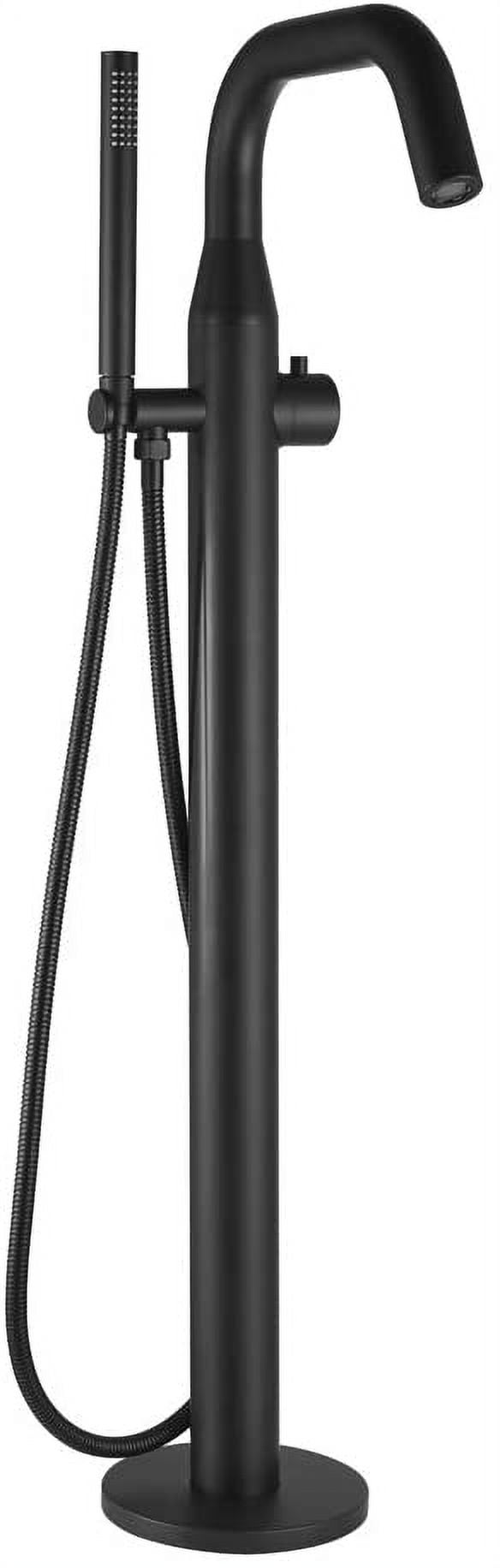 HEATGENE Bathtub Faucet Freestanding Tub Filler Single Handle Floor Mounted Faucets with Handheld Shower Matt Black…