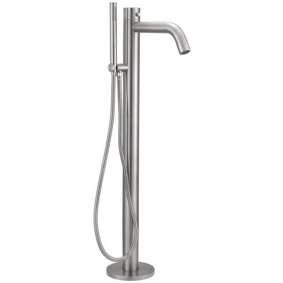 HEATGENE Bathtub Faucet Freestanding Tub Filler Single Handle Floor Mounted Faucets with Handheld Shower - Mirror Polish