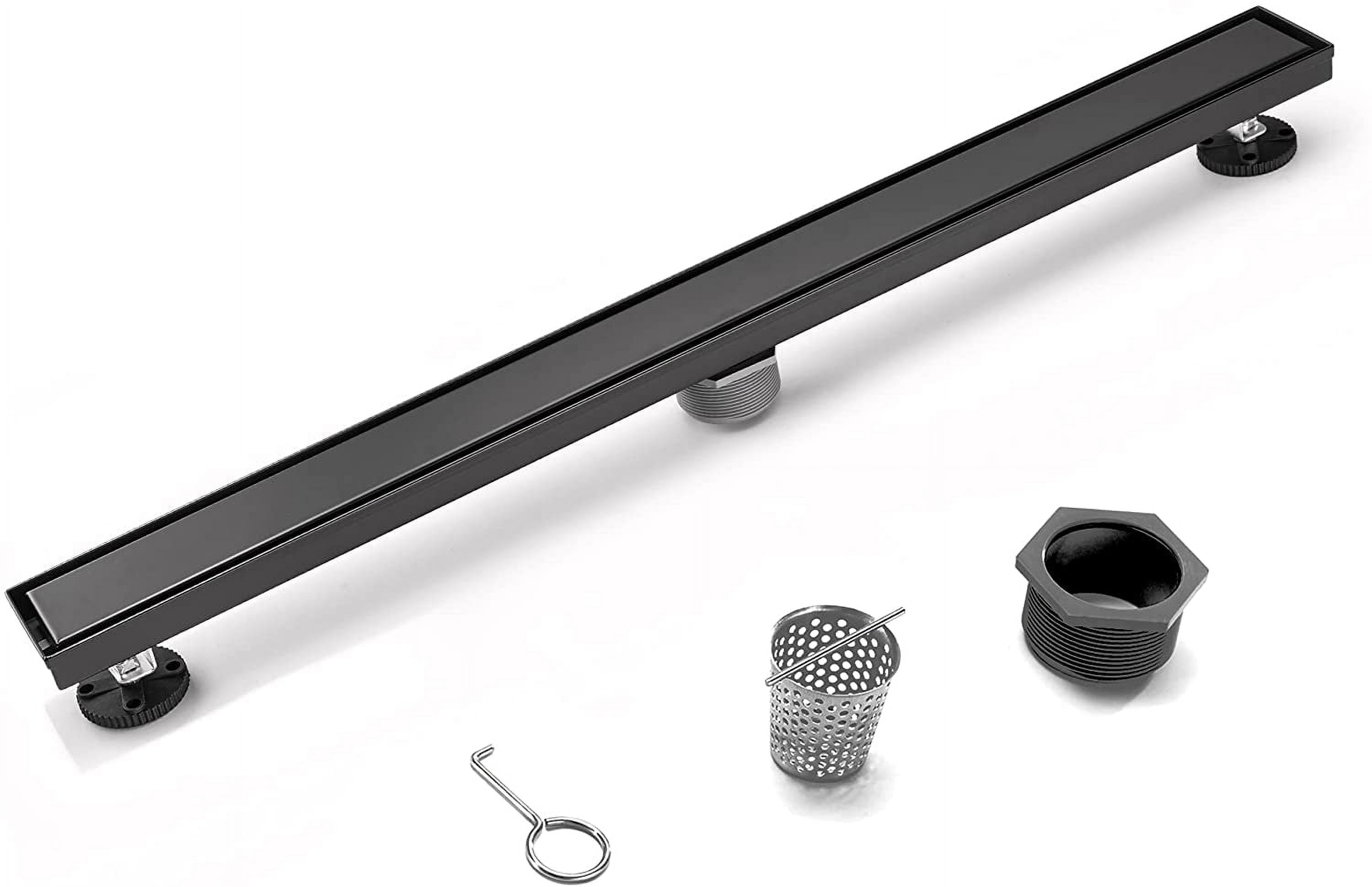 24" Matte Black Stainless Steel Linear Shower Drain