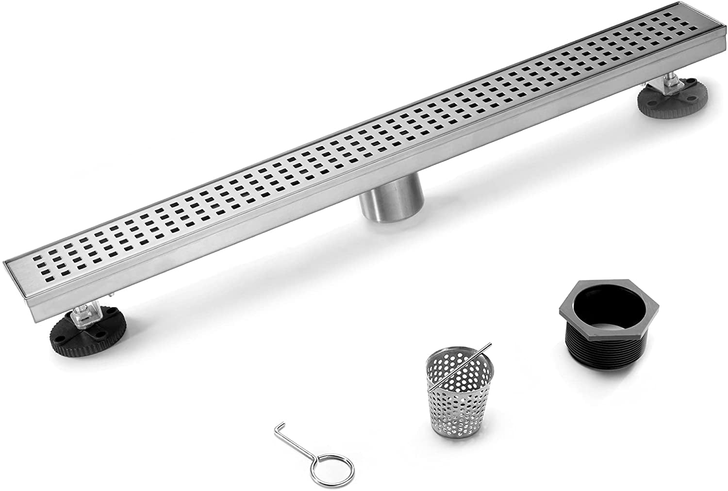 Shower Strainer Rectangular HEATGENE Linear Shower Drain 36-Inch, Stainless Steel Rectangle Shower ...