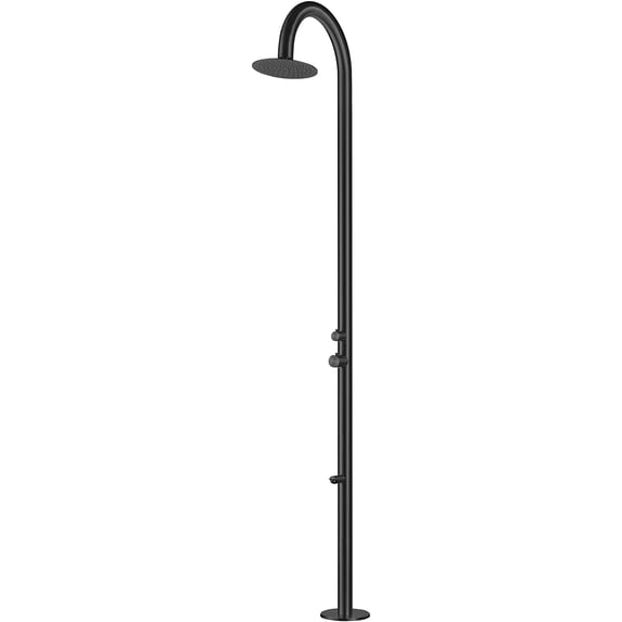 HEATGENE Outdoor Shower System, Showerhead, Foot Spout Rinse, Outdoor Shower Stand for Outside/Poolside/Patio Drench Shower - Matte Black