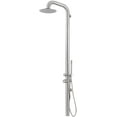 thumbnail image 1 of HEATGENE Outdoor Shower with Rain Shower and Handheld, Wall-Mounted Shower Head for Outside/Poolside/Patio Drench Shower - Brushed, 1 of 4