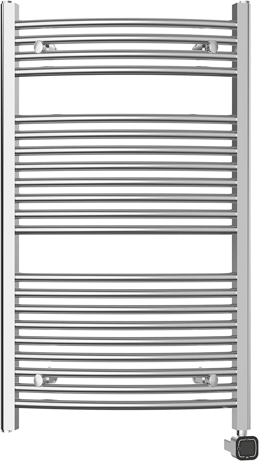 Chrome Wall-Mounted Curved Towel Warmer with Timer