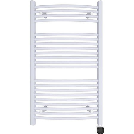 HEATGENE Smart Towel Warmer with Timer and Temperature Control, Large Smart Liquid Filled Towel Rails, Plug-in/Hardwired Towel Heater Compatible Gloss White