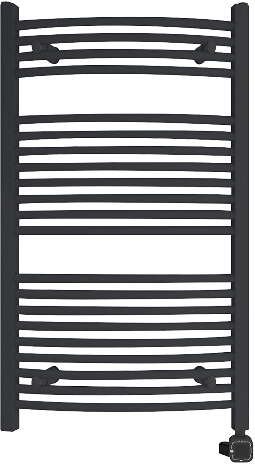 Chrome Wall-Mounted Curved Towel Warmer with Timer