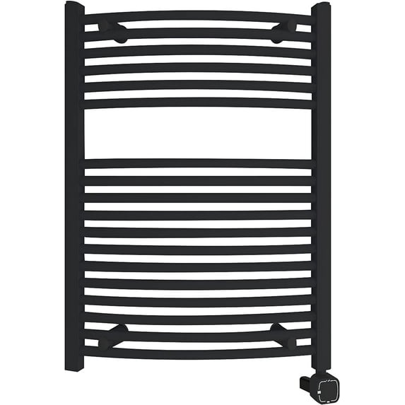 HEATGENE Smart Towel Warmer with Timer and Temperature Control, Large Smart Liquid Filled Towel Rails, Plug-in/Hardwired Towel Rack Heater Compatible with Google Home, Matte Black