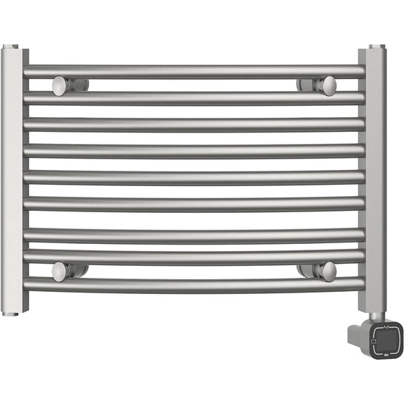HEATGENE Smart Towel Warmer with Timer and Temperature Control, Smart Liquid Filled Towel Rails, Plug-in/Hardwired Wall-Mounted Towel Heater Rack Compatible Brushed