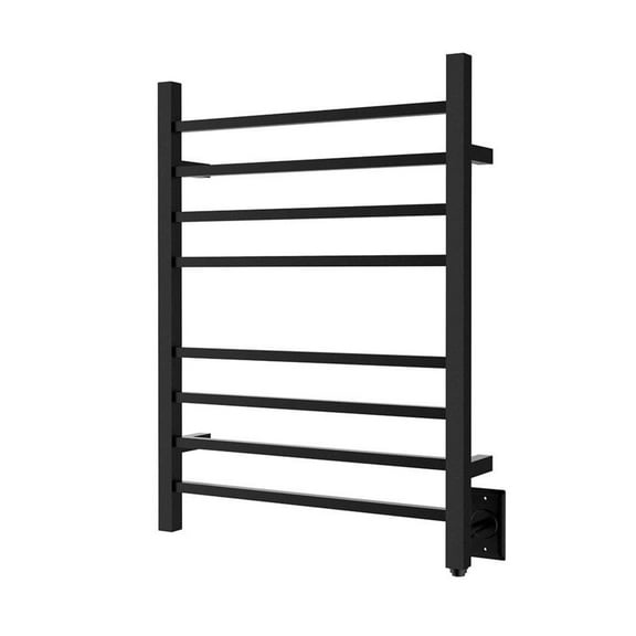 HEATGENE Towel Warmer, Heated Towel Warmer Rack, Wall-Mounted Hardwired/Plug-in Electric Towel Warmers for Bathroom, Hot Towel Rails - Matte Black