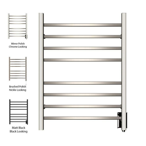 HEATGENE Towel Warmer, Heated Towel Warmer Rack, Wall-Mounted Hardwired/Plug-in Electric Towel Warmers for Bathroom, Hot Towel Rails - Mirror Polish