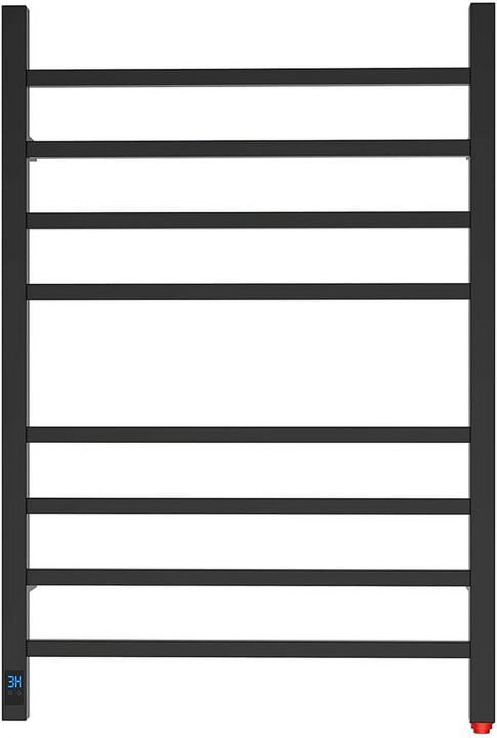 Matte Black Wall-Mounted Towel Warmer with Timer and Control