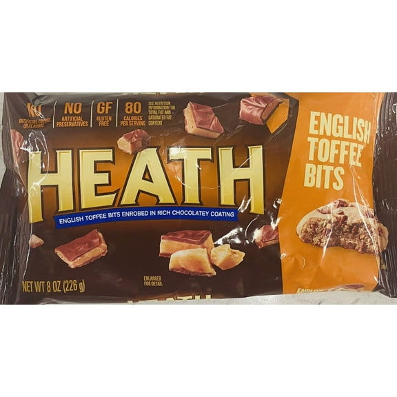 HEATH English Toffee Chocolate Coating BITS Premium Baking Chips 8 oz Bag