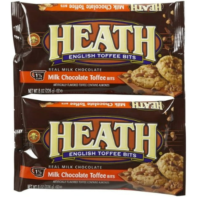 HEATH Milk Chocolate English Toffee Baking Bits, Gluten Free, 8 oz, Bag