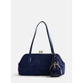 thumbnail image 1 of Free Assembly Women's Faux Suede Shoulder Bag with Mini Bag Charm, Navy Water, 1 of 6