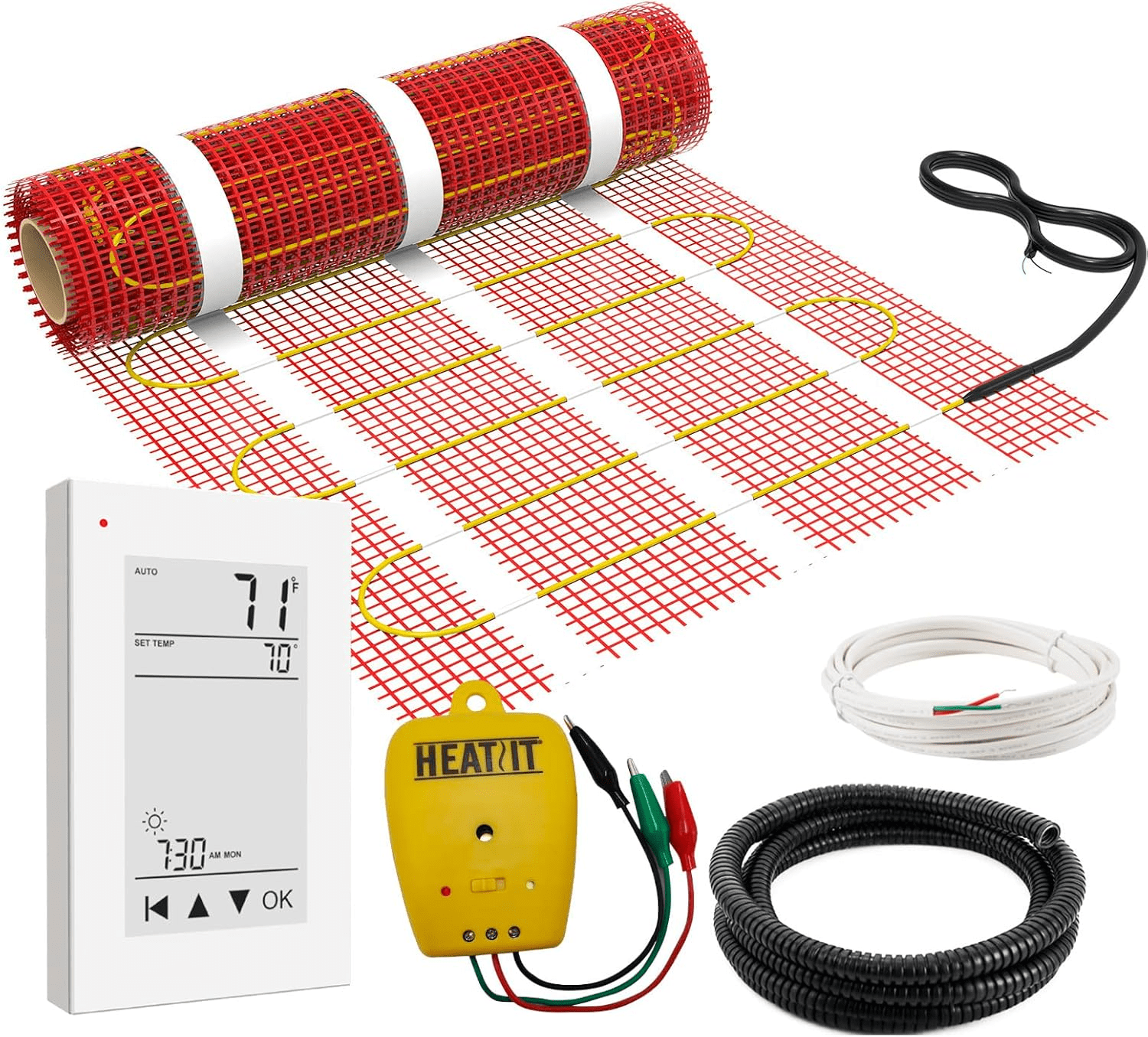 Heating Monitor HEATIT Warmmat electric radiant self-adhesive floor heating system and ...