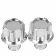 HEATSHAKING Silver Motorcycle Rearview Mirror Screws 1 Pair Aluminum Alloy