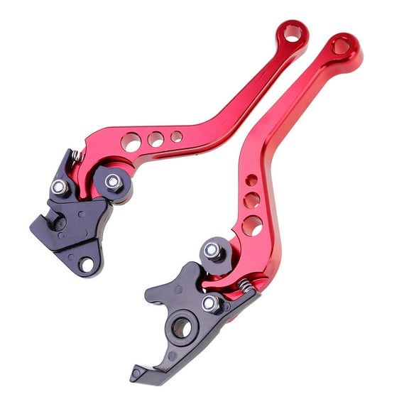 HEATSHAKING 1 Pair Red Metal Motorcycle Clutch Brake Levers Set For Handlebar