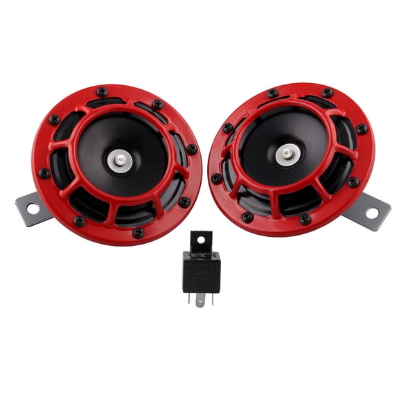 HEATSHAKING 1 Relay Delay Horn 12.3x12.3x6in Red Aluminum Alloy Super Loud and High Low Tone