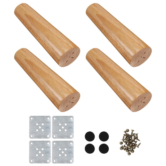 HEATSHAKING 1 Set Dining Table Legs Oak Solid Wood Khaki for 15X4.7CM