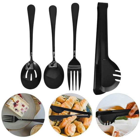 HEATSHAKING 1 Set Serving Utensils for Buffet in Black for Restaurant Service