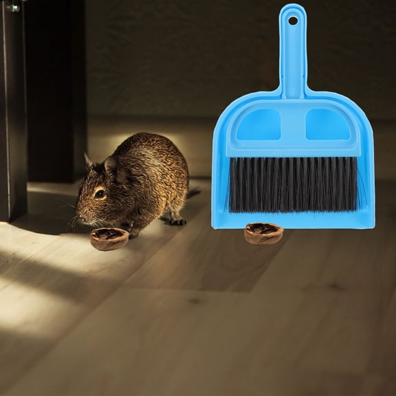 HEATSHAKING 1 Set Tiny Broom Blue Plastic Waste Cleaning for Small Animal Cage