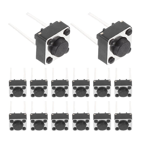 HEATSHAKING 100Pcs Black Tactile Push Button Replacement for Pcb Cabinet Electronic Component