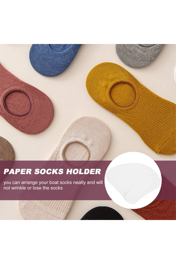 100Pcs Sock Display Cardboard White Greyboard Space-Saving Sock Storage for Women
