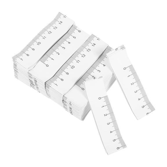 HEATSHAKING 100Pcs White Disposable Paper Measuring Tape Double Sided Ruler for Accurate Measuring