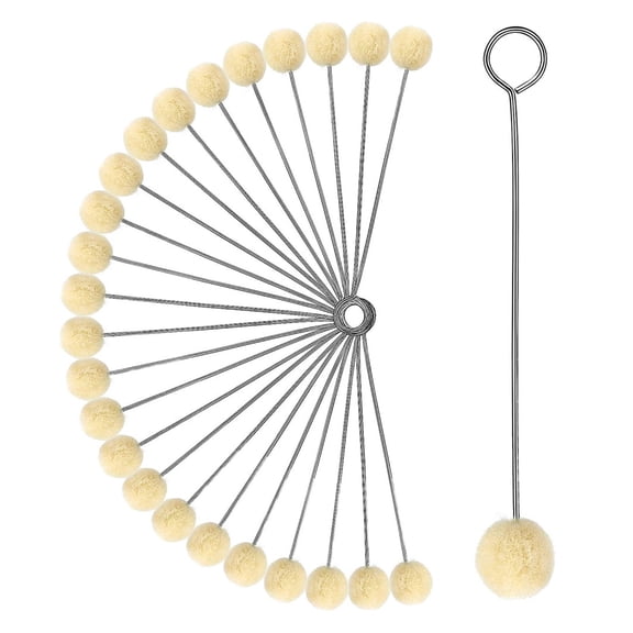 HEATSHAKING 100Pcs Wool Dauber Balls with Metal Handle for Detailed Leathercraft Dyeing and Gluing